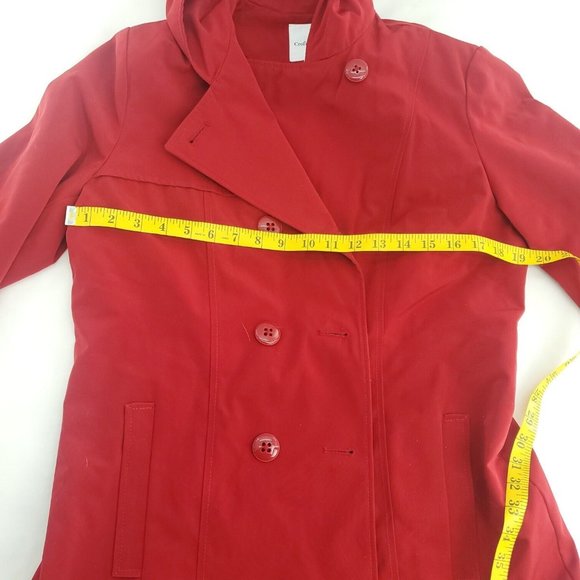 Croft & Barrow Red Double Breasted Pockets Long Sleeve Hooded Coat Size … - Picture 6 of 13